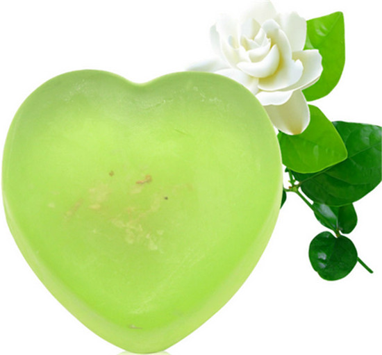 heart shape jasmine glycerin soap with jasmine essential oil , transparent soap